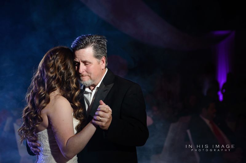 Touching father daughter reception image