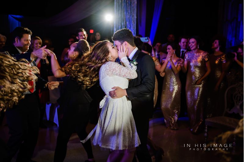 Wedding kiss on the dance floor