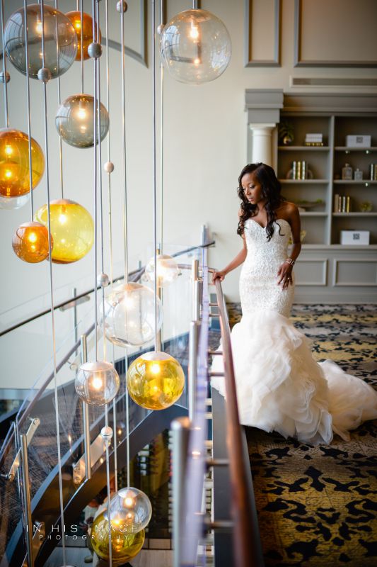 Bride overlooking the City Club Raleigh
