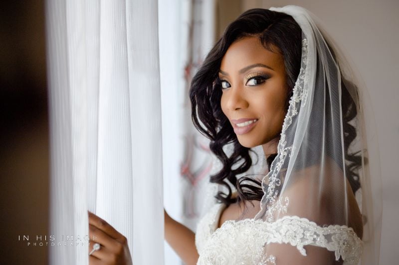 Wedding Day Bridal Portrait at the DoubleTree Hilton Brownstone in Raleigh