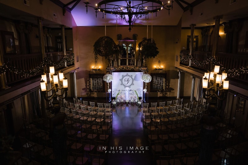 Barclay Villa wedding | indoor ceremony setup