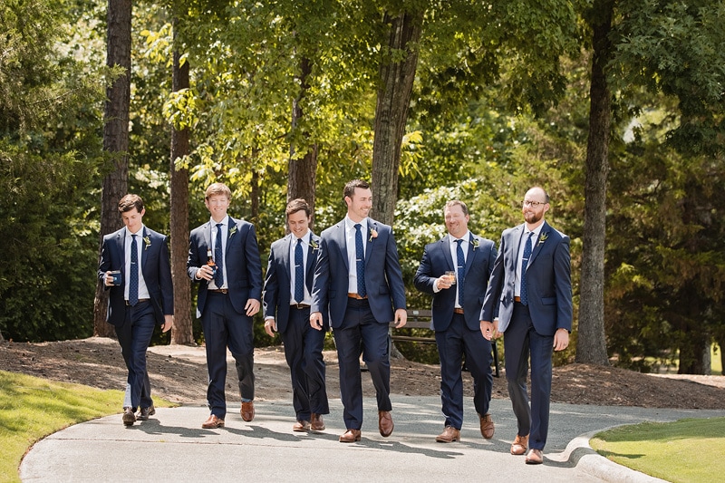 Groom and groomsmen at the Governors Club