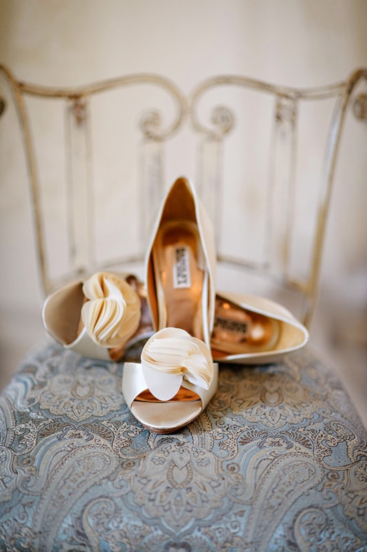 Pretty wedding shoes at Bella Collina Mansion