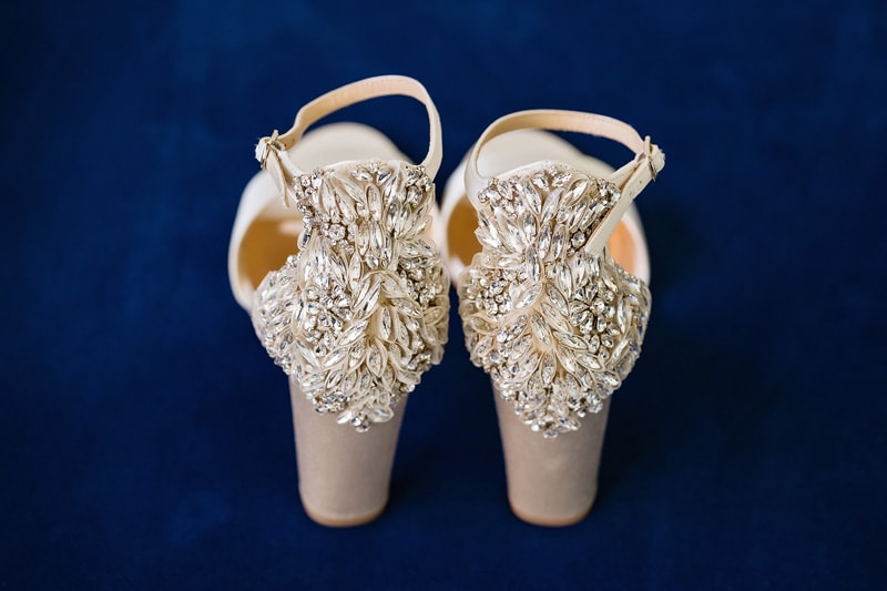 Champagne colored Seina heel by Badgely Mischka - Block Heel Wedding Shoes