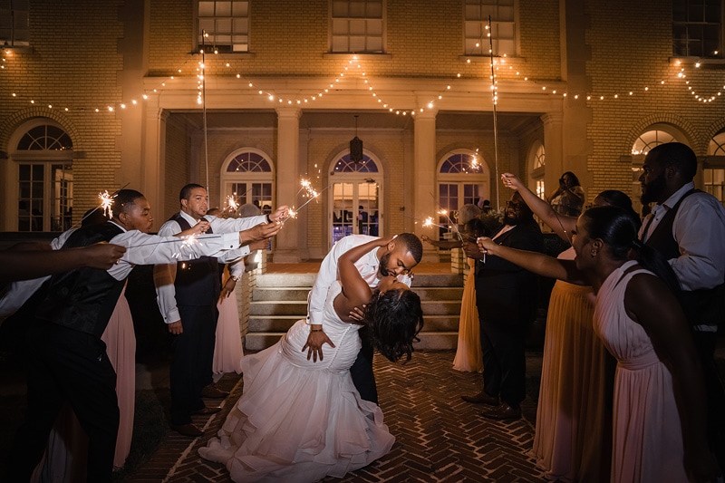 Separk Mansion wedding sparkler exit
