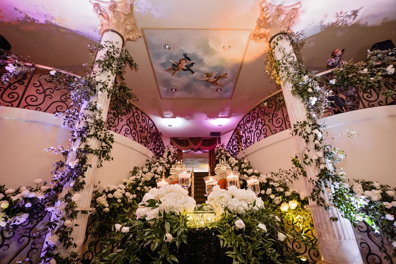 Elegant grand marquise ballroom wedding venue interior.